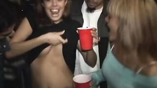 Party babe eating cum