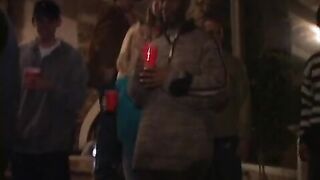 Brunette fucked in club