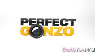 Give Me Pink Elenor spreads vagina rides dildo and squirts