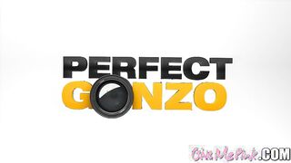 Give Me Pink Tall babe teases her pussy with big toy and speculum