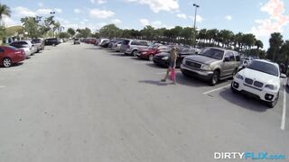 girl gives blowjob in the kitchen