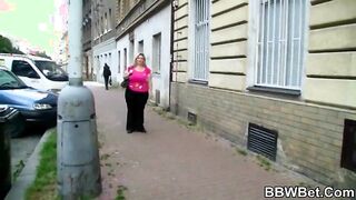 Burglar fucks a fat blonde hard