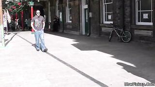 Busty plumper nailed in toilet