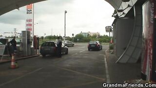 Gas station grandma fucked in the country