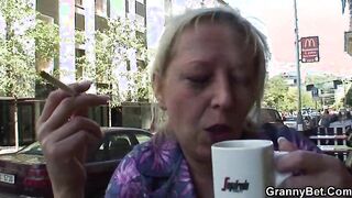 Cock meat makes granny happy