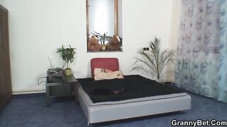 Young man makes love to granny babe