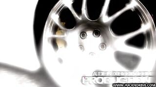 Race promo girls fucked on ferrari