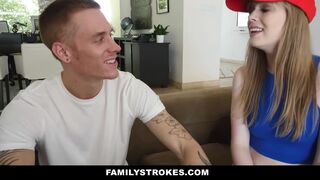 Stepbro Smashes Step Sisters Furry Pussy
